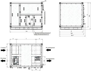 Приточно-вытяжная установка с роторным рекуператором RWN-RR-1700(50c)-ЕС-W-Vertical(N)