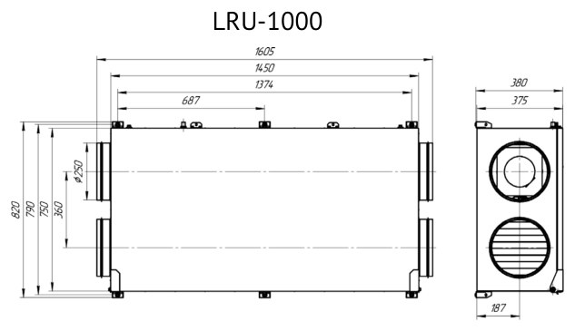Приточно-вытяжная установка Supervent LRU-1000-PNWN-FP